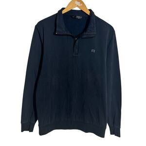 Travis‎ Matthews Quarter Zip Sweater Shirt Men M Black Golf Outdoor Active Sport